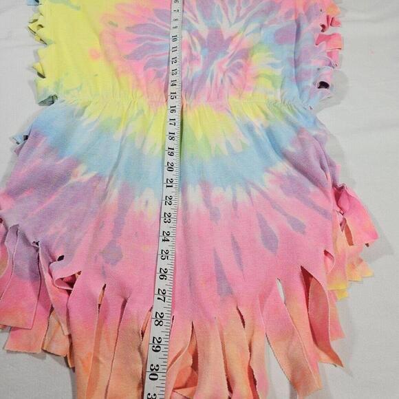 Vintage Tie Dye Sun Dress Fringed Beach Coverup - Picture 4 of 7